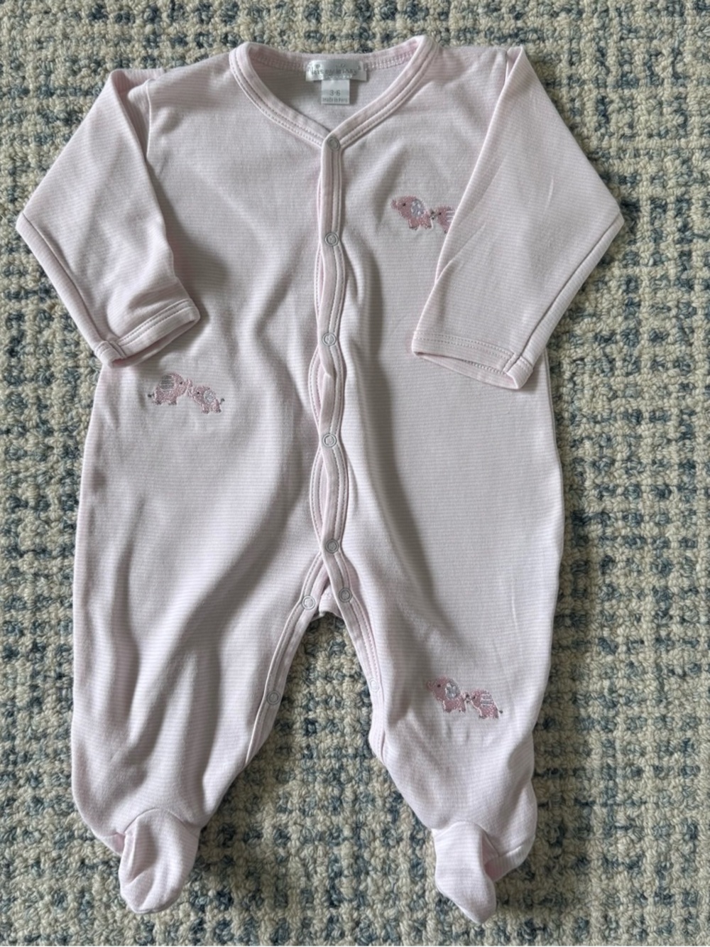 Kissy Kissy Baby Girl Striped Onesie Footie - size 3-6 months